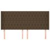 vidaXL Vzglavje z u&scaron;esi temno rjavo 183x16x118/128 cm blago