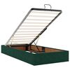 vidaXL Otomanska postelja z vzmetnico&LEDs temno zelena 80x200cm žamet