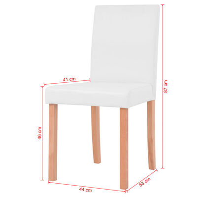 vidaXL Jedilna miza in stoli 7 delni komplet umetno usnje hrast krem