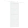 vidaXL Drsna vrata Bela 83 x 202 cm Trdna borovina