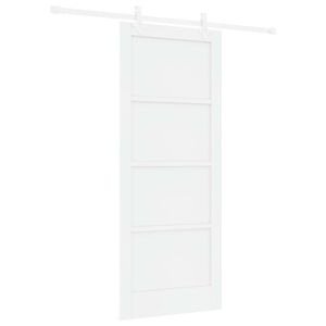 vidaXL Drsna vrata Bela 83 x 202 cm Trdna borovina