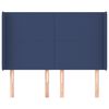 vidaXL Vzglavje z u&scaron;esi modro 147x16x118/128 cm blago