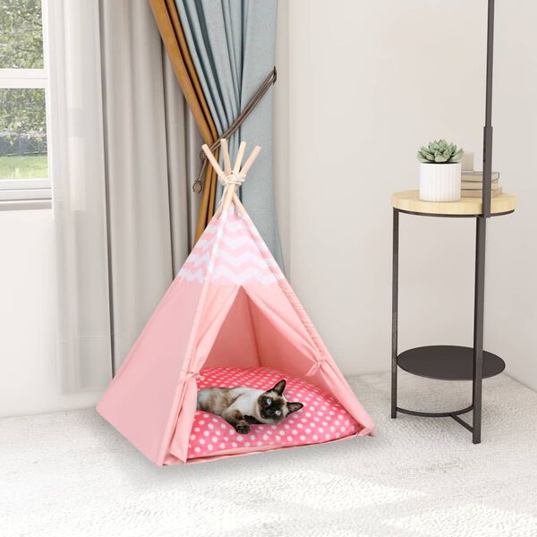 vidaXL Mačji tipi &scaron;otor z vrečo peach skin roza 60x60x70 cm