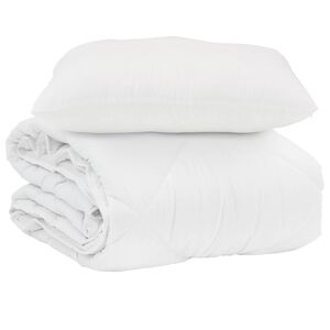 vidaXL Poletna odeja z blazino 2 pcs Bela Mikrovlakna
