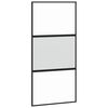 vidaXL Drsna vrata črna 102,5x205 cm kaljeno steklo in aluminij