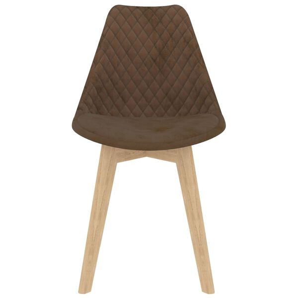 vidaXL Jedilni stoli 2 kosa rjav žamet