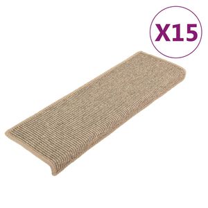 vidaXL Stopni&scaron;čne preproge 15 kosov 65x21x4 cm temno bež pravokotni rob