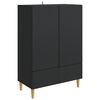 vidaXL Strani &scaron;al s predalom Črna 66 x 34,5 x 95 cm Inženirski les