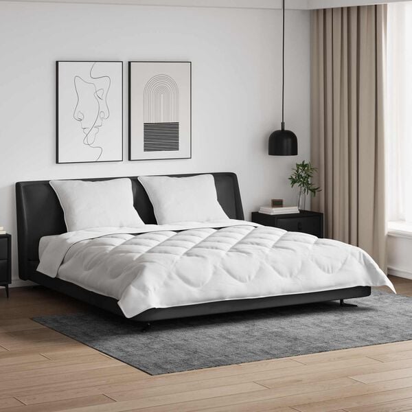 vidaXL Odeja z blazino 3 pcs Bela Mikrofibra