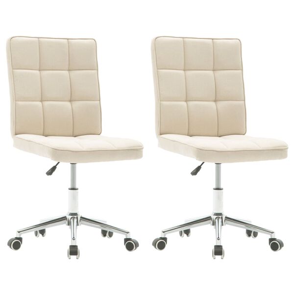 vidaXL Jedilni stoli 2 kosa krem blago