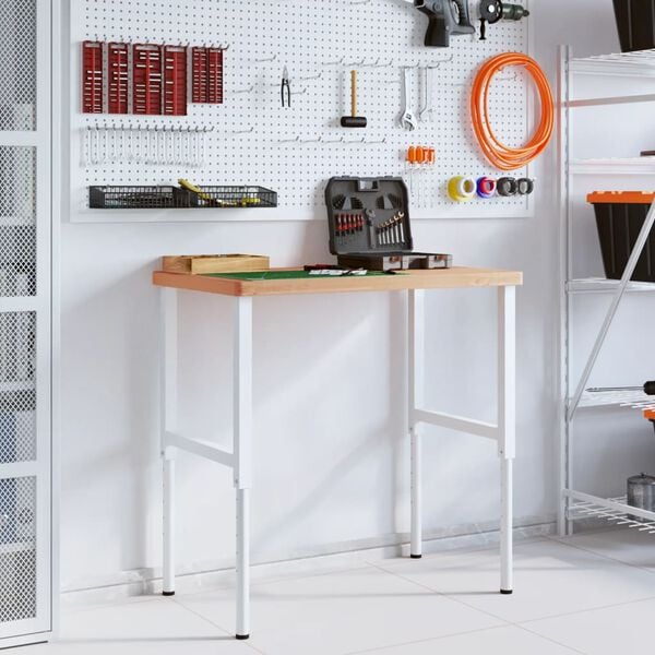 vidaXL Delovna miza 100x60x(73-99,5) cm trdna bukovina pravokotna