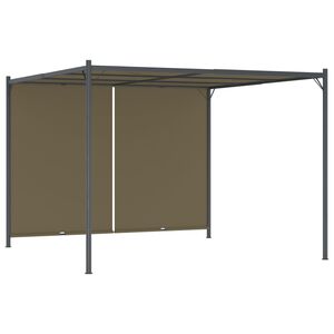 vidaXL Vrtna pergola z zložljivo streho 3x3 m taupe 180 g/m²