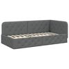 vidaXL Kotna postelja Temno siva 90 x 200 cm blago