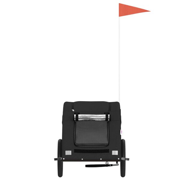 vidaXL Kolesarska prikolica za hišne ljubljenčke črna