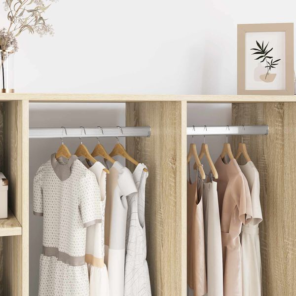 vidaXL Palica za omaro 2 pcs srebrna 764 x 15 x 29 mm