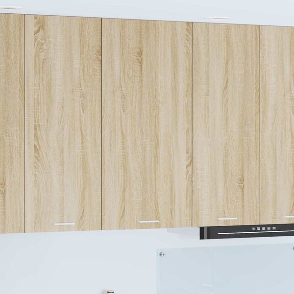 vidaXL Viseča omarica z vrati Sonoma hrast in bela 50 x 31 x 100 cm