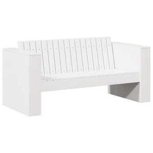 vidaXL Vrtni kavč Bela 134 x 60 x 62 cm Masivno borovo les