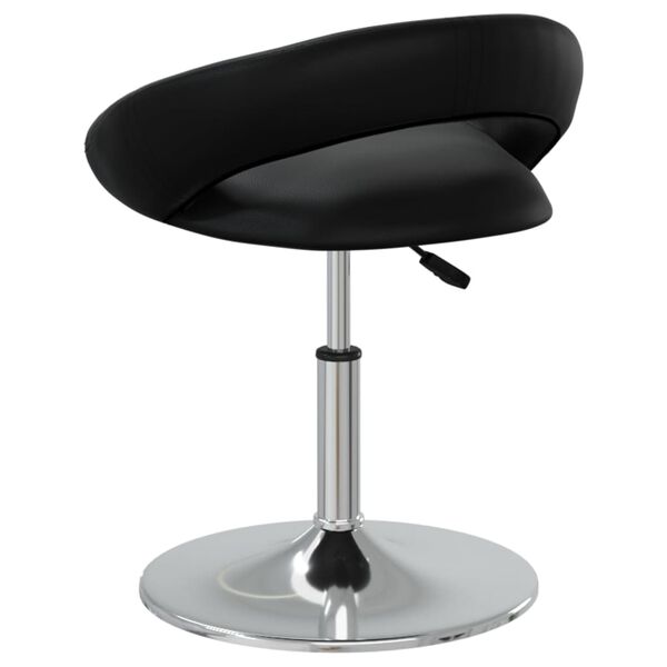 vidaXL Vrtljiv jedilni stol črno umetno usnje