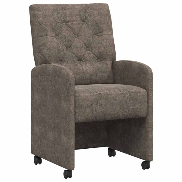 vidaXL Jedilni stoli s kolesi 2 pcs Temno siva 58 x 67 x 97 cm