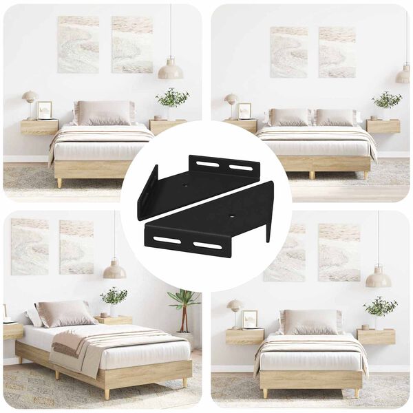 vidaXL Kotni nosilec 2 pcs Črna 138,5 x 50,5 x 16 mm elezo