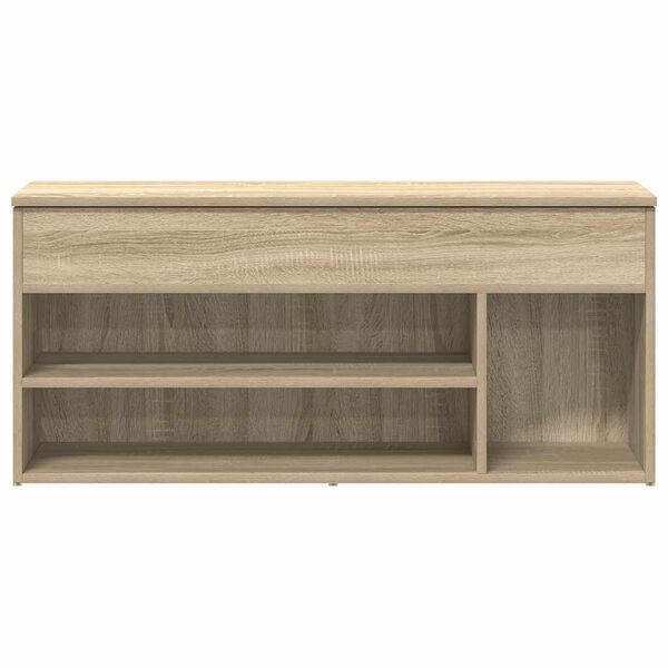 vidaXL Lavica za čevlje Sonoma Oak 102x30,5x45 cm Inženirski les