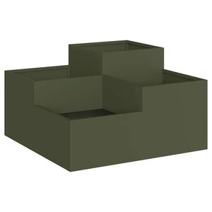 vidaXL Vrtni lonček Olivno zelena 80 x 80 x 48 cm Jeklo
