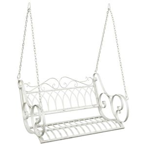 vidaXL Gugalna klop Jeklo 109 x 75 x 59 cm Antik bela