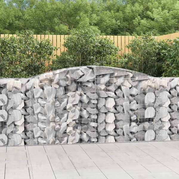 vidaXL Obokane gabion košare 9 kosi 400x50x100/120cm pocinkano železo