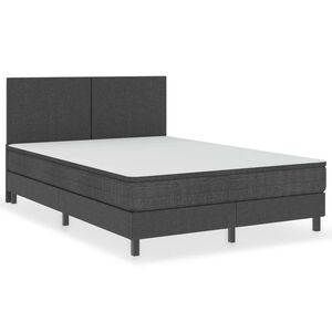 vidaXL Boxspring postelja temno siva iz blaga 180x200 cm