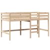 vidaXL Posteljni okvir z lestvijo in streho 90x200 cm borovina