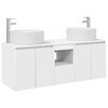 vidaXL Komplet omaric za kopalnico 3 kos Bela 49,5 x 44,5 x 65,5 cm
