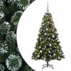 vidaXL Umjetno božično drevo z okrasnimi kroglami 120 cm 150 LED