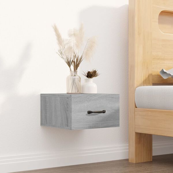 vidaXL Stenska nočna omarica 2 kosa siva sonoma 35x35x20 cm