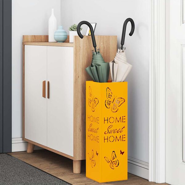 vidaXL Stojalo za dežnik Gorčična 15,5 x 15,5 x 49 cm Kovina