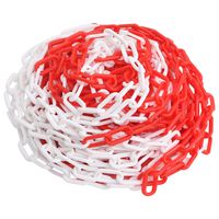 vidaXL Opozorilna veriga rdeča in bela 30 m Ø4 mm plastika