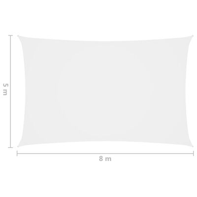 vidaXL Senčno jadro oksford blago pravokotno 5x8 m belo