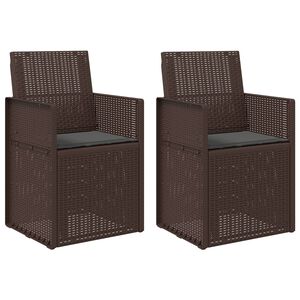 vidaXL Vrtni jedilni stoli 2 pcs Rjava in antracit PP