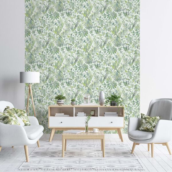 DUTCH WALLCOVERINGS Tapeta listi in tukan zelena