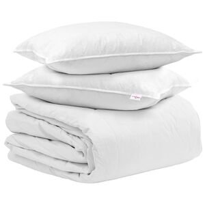 vidaXL Komplet odej z blazino 3 pcs Bela Perje