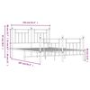vidaXL Kovinski posteljni okvir z vzglavjem in vznožjem črn 150x200 cm