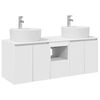 vidaXL Komplet omaric za kopalnico 3 kos Bela 49,5 x 44,5 x 65 cm