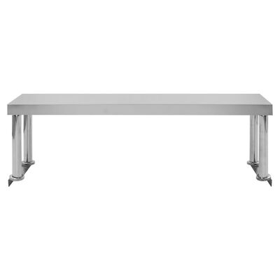 vidaXL Kuhinjska delovna miza s polico 120x60x120 cm nerjaveče jeklo