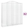 vidaXL Obokane gabion ko&scaron;are 2 kosa 200x30x200/220 cm pocinkano železo