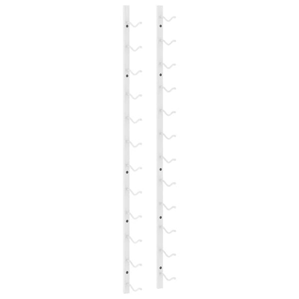 vidaXL Stensko stojalo za vino za 12 steklenic belo železo