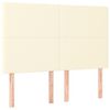vidaXL Box spring postelja z vzmetnico krem 140x200 cm umetno usnje