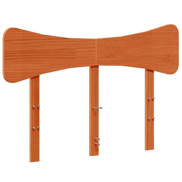 vidaXL Vzglavje vo&scaron;čeno rjava 135 cm trdna borovina