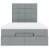 vidaXL Otomanska postelja z vzmetnico siv 120x190 cm blago