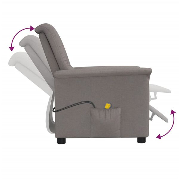 vidaXL Masažni stol taupe blago