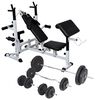 vidaXL Vadbena klop s kompletom uteži in stojalom 90 kg