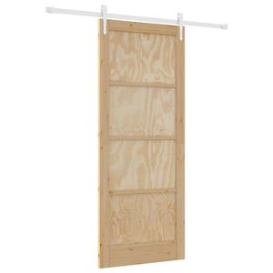 vidaXL Drsna vrata ORKDAL Rjava 86 x 211 cm Masivno borovo les